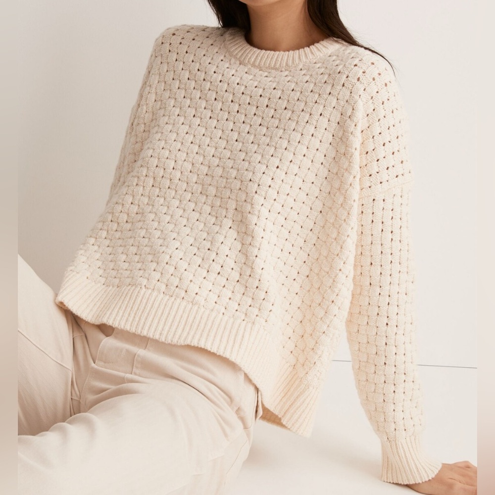 Madewell Basketweave-Stitch Sweater. NWT - Picture 4 of 7